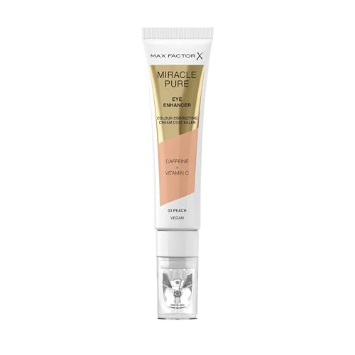 Offerta a tempo: MAX FACTOR Miracle Pure Eye Enhancer, Correttore Occhiaie, Applicatore Massaggiante, Formula Vegana Leggera e Modulabile con Caffeina e Vitamina C, 03, Peach, 10 ml - 36% da 7.70 € a 4.96 €