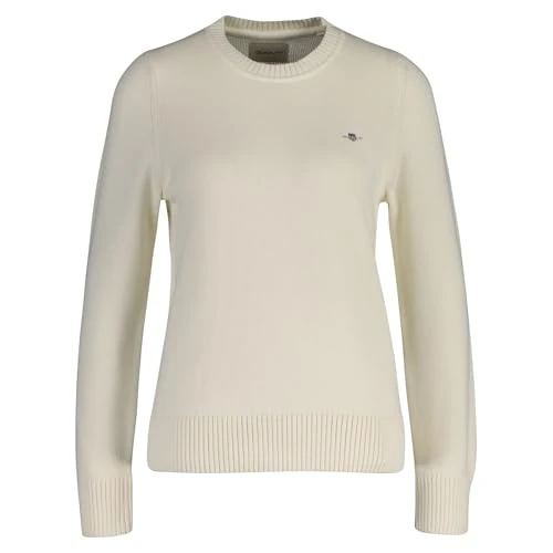 Zeitlich begrenztes Angebot: Gant Damen Classic Cotton C-Neck Pullover, Cream, 42 von 120.00 € auf 68.35 € (43% Rabatt)
