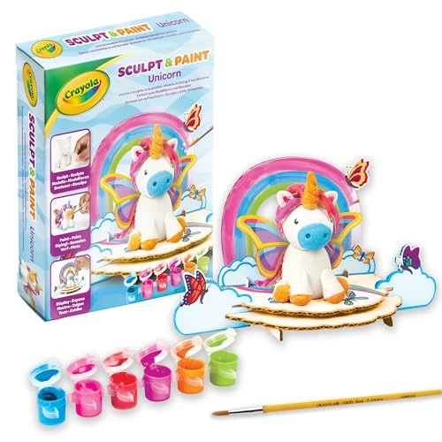 Offerta a tempo: CRAYOLA - Modella & Dipingi il tuo Unicorno, Argilla Modellabile Autoindurente, con Tempere e Accessori per Decorare, Attività Creativa e Regalo per Bambini e Bambine, da 5 anni, 04-0259 - 49% da 15.60 € a 7.99 €