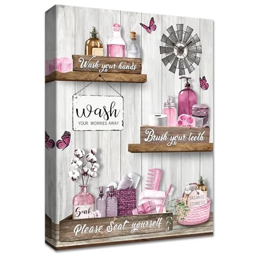 Offerta a tempo: Rosa Quadri Moderni Citazioni motivazionali Stampa su tela con cornice Farfalle e vaso di cotone Pittura Quadri su tela Quadretti da Parete bagno soggiorno Camera da Letto Corridoio Hotel 30x40cm - 52% da 19.99 € a 9.59 €