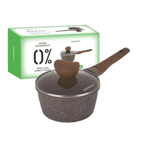 Oferta limitada: Cazuela KASANOVA 18 cm antiadherente 0 grasa con tapa marrón Cocina de 49.07 € a 19.90 € (ahorro 59%)