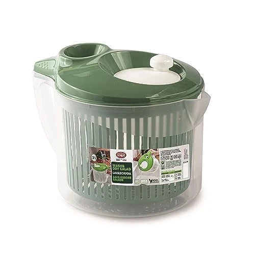 Snips 90068 Lava & Asciuga Centrifuga per Insalata con Scolo dell'Acqua dal Coperchio |3 LT | 19,5 x 26,5 x 19 cm | Colore Verde|Made in Italy | Bpa Free, Plastica