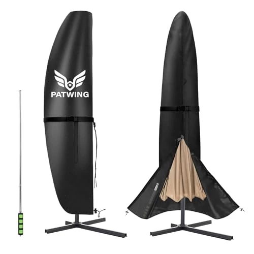 PATWING Housse Parasol Deporte, Housse de Protection en Tissu Oxford 600D, Couverture de Parasol ​Imperméable, Anti-UV, Housse de Parasol avec Tige