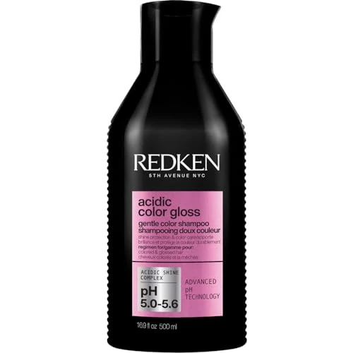 Redken Pflegendes Shampoo für Reinigung und Farbschutz bei gefärbtem Haar, Farbbrillanz für bis zu 32 Haarwäschen, Mit Glanzkomplex & pH-ausgleichende Formel, Acidic Color Gloss Shampoo, 500 ml