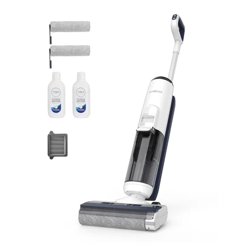 Tineco iFLOOR 5 Breeze Complete odkurzacz do pracy na mokro i na sucho, Jednoetapowe czyszczenie twardych podłóg, Czyszczenie krawędzi <0,5 cm, Samoczyszczenie, Lekki bezprzewodowy mop próżniowy