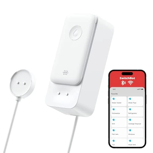 Offerta a tempo: SwitchBot Sensore d'Acqua WiFi nessun Hub richiesto (Supporto 2.4G), Rilevatore di Perdite d'Acqua, Avvisi regolabili 100dB e di app, IP67 Impermeabile, Wireless con Cavo di Rilevamento 1m (3.28ft) - 29% da 23.99 € a 16.99 €