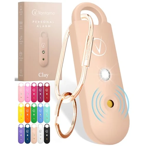 Vantamo Allarme Personale Antiaggressione per Autodifesa Donna Con Doppio 130dB Altoparlante, Kit Autodifesa Femminile Con Luce Luminosa Stroboscopica e Indicatore Di Carica Della Batteria