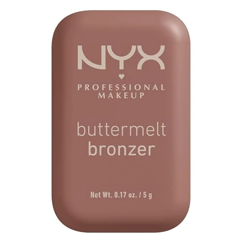 NYX Professional Makeup Buttermelt Bronze Bronzer für Gesicht und Körper, Mit Shea Butter, Mandelbutter & Mangobutter, Für eine sonnengeküsste Bräune, Farbe: Butta Biscuit, 1 x 5 g