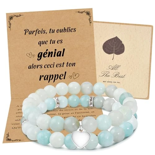 Beperkte aanbieding: CheersLife 2Pcs Natuursteen Armband Vrouwen Cadeau Armband Vrouwen Sieraden Cadeau Idee Verjaardag Kerstmis Originele Parel Armbanden Cadeau voor Moeder Dochter Zus Vriendin Tiener Paar - Amazoniet FR van 14.99 EUR naar 14.99 EUR (besparing 0%)