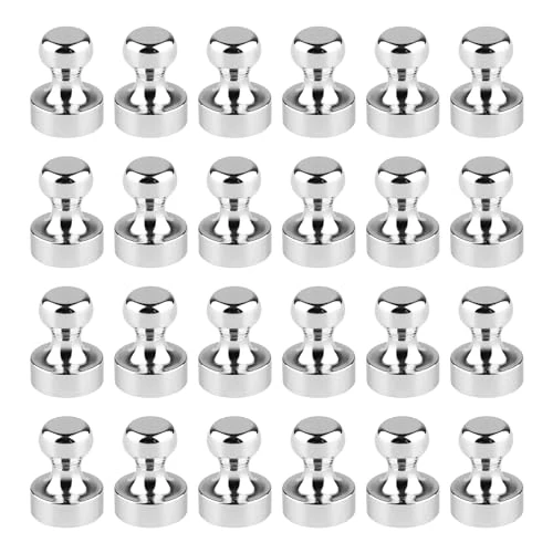 AiQInu 24 Piezas Imanes Pequeños, Imanes Neodimio Potentes, Multiusos, Nevera Magnets, Pizarra Magnética, Fuertes Tablones de Anuncios y Neveras