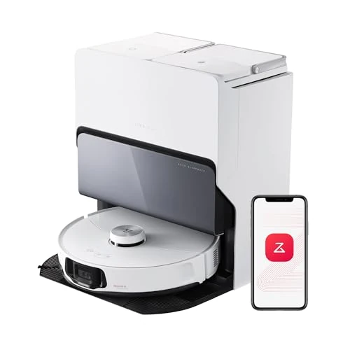 roborock S8 MaxV Ultra White Robot Vacuum Cleaner with Mop, 10000 Pa Suction, Corner to Edge Deep Cleaning, Hot Air Self-Drying, Auto Empty & Refill, Detergent Dispenser (S8MaxVUltraW-EU)