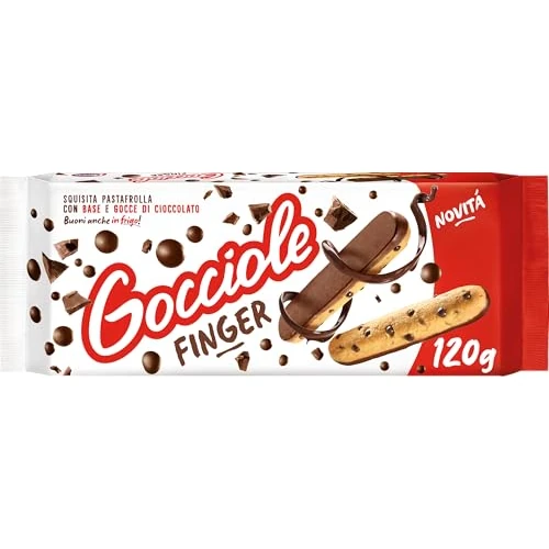 Limitiertes Angebot: 3x GOCCIOLE FINGER, Kekse mit Schokolade bedeckt, Feiner Mürbeteig mit vielen Schokoladenstückchen 120g+ Italian Gourmet polpa 400g von 17.93 EUR auf 17.40 EUR (Spare 3%)