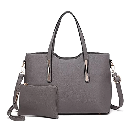Offre limitee: Miss Lulu Sac Fourre-Tout Femme en Cuir Synthétique,Sac à Épaule avec Pochette Amovible,Sac à Main Bandoulière Uni pour Travail Lycée Voyages et Shopping de 24.99 EUR a 24.99 EUR (economie 0%)