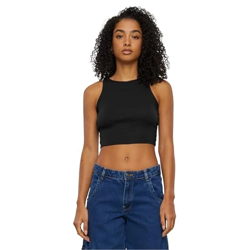 Offerta a tempo: Urban Classics Top da Donna Organic Cropped Rib Top da Donna, Nero, M, Nero, M - 0.00% da 9.99 € a 9.99 €