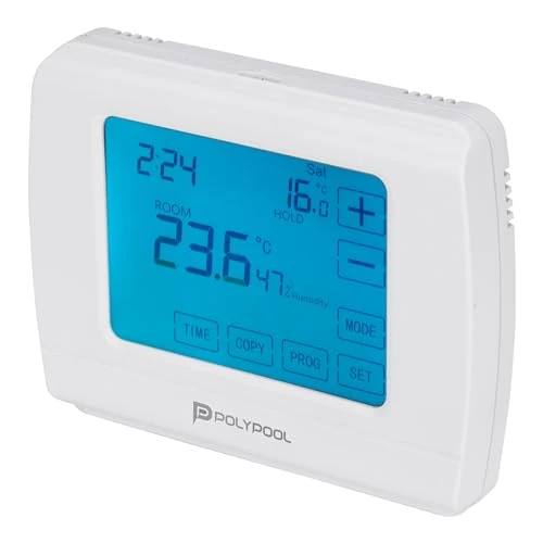 Zeitlich begrenztes Angebot: POLY POOL - PP1467 Chrono-Thermostat Digital Touch für Sommer/Winter - Raumthermostat für den Innenbereich mit Tages- und Wochenprogrammierung - Thermostat mit 6 Intervallen von 54.10 € auf 54.10 € (0.00% Rabatt)
