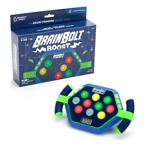 Learning Resources BrainBolt Boost, Jeu de mémoire électronique pour Enfants, 3 Modes de Jeu, pour 1 Joueur, Jeux de Voyage pour Enfants, dès 5 Ans