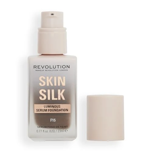 Offerta a tempo: Makeup Revolution, Skin Silk Serum Foundation, Light to Medium Coverage, Contains Hyaluronic Acid, F15, 23ml - 36% da 10.99 € a 7.00 €
