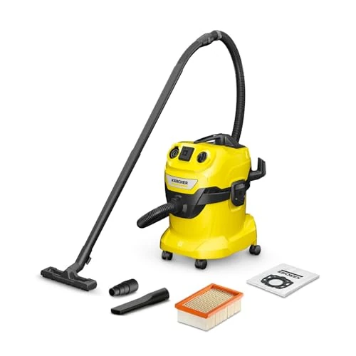 Offerta a tempo: KÄRCHER aspiratore solidi liquidi WD 4 P V-20/5/22 con presa elettroutensile, 1000 W, contenitore in plastica: 20 l, tubo di aspirazione: 2,2 m, funzione soffiante, filtro in vello - 0.00% da 167.50 € a 167.50 €