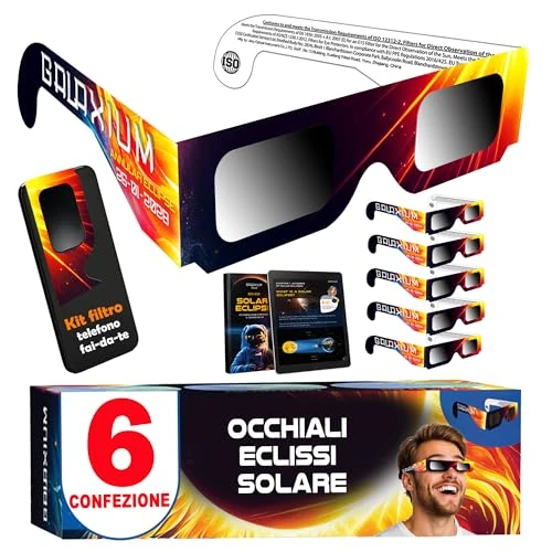 Oferta limitada: Galaxium 6 Pack Gafas Eclipse Solar Homologadas ISO 12312-2 | Gafas para Ver Eclipse Solar | Gafas de Eclipse Solar Homologadas 2026 | Gafas Eclipse Homologadas de 7.95 € a 5.19 € (ahorro 35%)