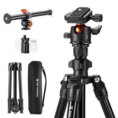 Offerta a tempo: K&F Concept Treppiede con Braccio Estensibile, Treppiede Fotocamera e Smartphone 195cm — 13% da 79,99 € a 69,99 €