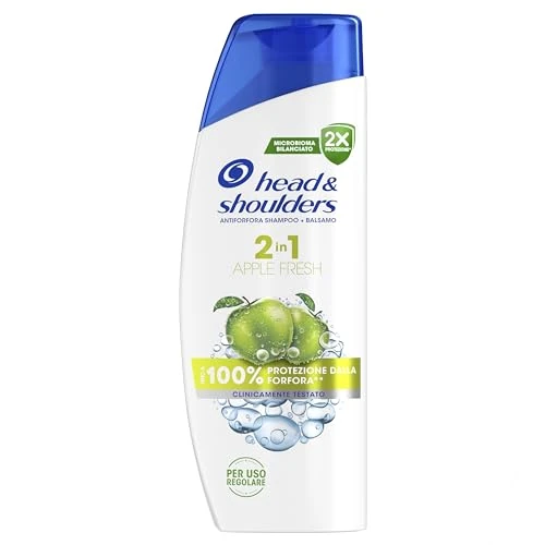 Head & Shoulders Apple Fresh Shampoo e Balsamo Antiforfora 2 in 1 250ml. Fino al 100% di Protezione dalla Forfora, Clinicamente Testato. Uso Quotidiano. Per Tutti i Tipi di Capelli. Profumo di Mela