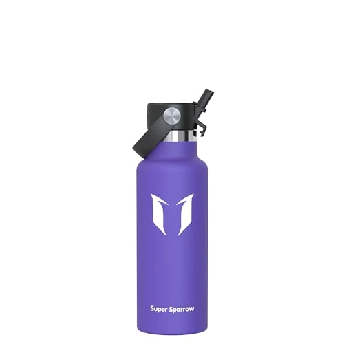 Super Sparrow Botella Agua Acero Inoxidable - Botellas Termica 500ml - Sin BPA - Termo Cantimplora con Pajita Vacío, para Deporte, Viaje, Escuela, Exterior, Oficina, Gimnasio