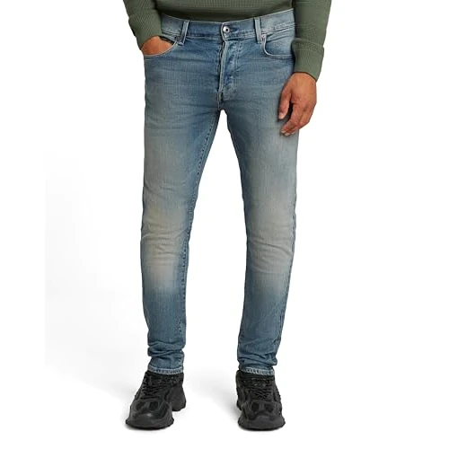Zeitlich begrenztes Angebot: G-STAR Herren 3301 Slim Jeans, Blau (Faded Blue Topaz 51001-D875-G352), 27W / 30L von 129.95 € auf 53.14 € (59% Rabatt)
