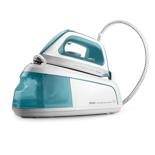 Offerta a tempo: Ufesa Ultimate Care Glide, Ferro da Stiro a Vapore con Caldaia, 2400 W, 5,5 Bar, Colpo di Vapore Massimo 220 g e Costante 90 g/min, Piastra in Ceramica, Cartuccia Anticalcare - 35% da 89.99 € a 58.50 €