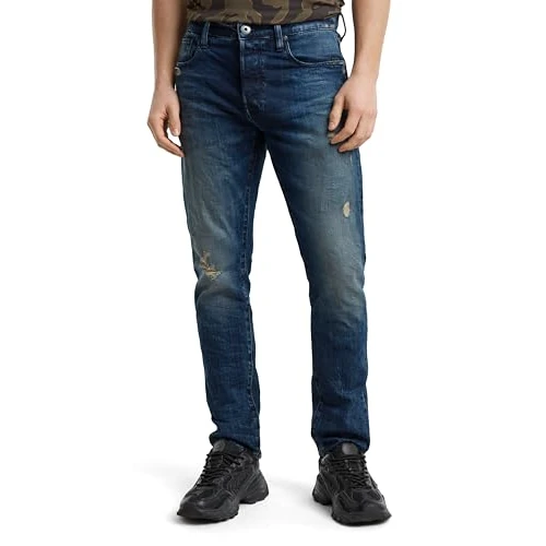 Offerta a tempo: G-STAR 3301 Slim Jeans, Jeans Uomo, Blu (Worn in Mountain Dusk Destroyed 51001-d498-g816), 34W / 36L - 0% da 77.97 € a 77.97 €