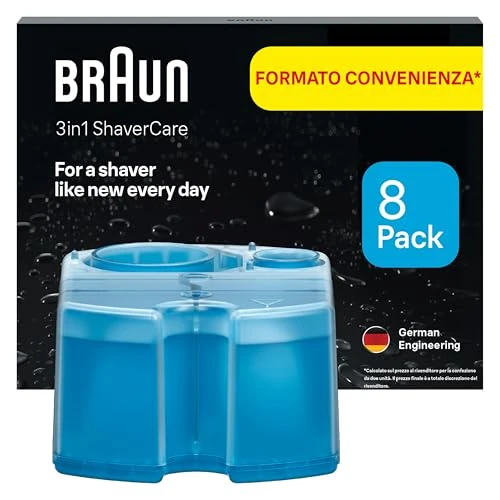 Offre limitée : Braun 3in1 ShaverCare, Recharges 3-en-1, Originales, Pour Station SmartCare, Nettoie 10x Mieux Que L’eau, Formule Avec Un Parfum Frais De Citron, Pour Un Nettoyage Hygiénique Des Rasoirs, Pack De 8 de 42.49 EUR à 33.99 EUR (remise 20%)