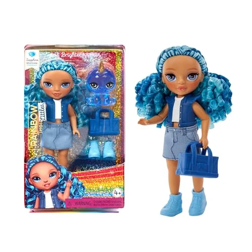 Zeitlich begrenztes Angebot: Rainbow High Littles - Sapphire Bradshaw - Kleine, Bewegliche Modepuppe - Blaue 14 cm Große Puppe mit Handtasche und Magischem Yeti - für Kinder und Sammler, Blau von 12.99 € auf 8.00 € (38% Rabatt)