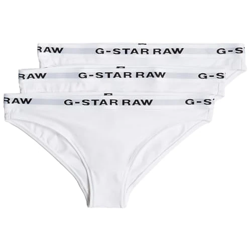 Offre limitée : G-STAR RAW Lot de 3 Slips Femme Slips, Blanc (White/White/White D23775-d516-6008), XXS de 19.32 € à 19.32 € (0.00% de remise)