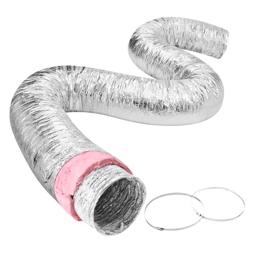 Offerta a tempo: VEVOR Tubo Flessibile Coibentato 258x7620 mm Condotto di Sfiato Termoisolante in Alluminio PET con 2 Fascette Stringitubo Protezione a Tre Strati per Ventilazione, Riscaldamento, Raffreddamento, R-6.0 - 36% da 79.99 € a 50.99 €