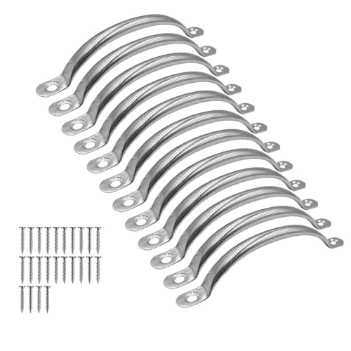 ONEBO Uchwyty ze stali nierdzewnej, 12 sztuk, uchwyty do szafy, uchwyty kuchenne, uchwyty meblowe, uchwyty do szuflad ze stali nierdzewnej, dostarczane ze śrubami, do kuchni, szafy, mebli szuflad,