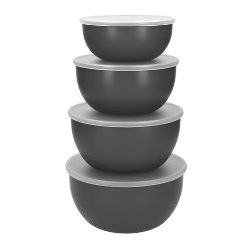 KitchenAid Set di ciotole per la preparazione dei pasti 4pc con coperchi - Grigio antracite