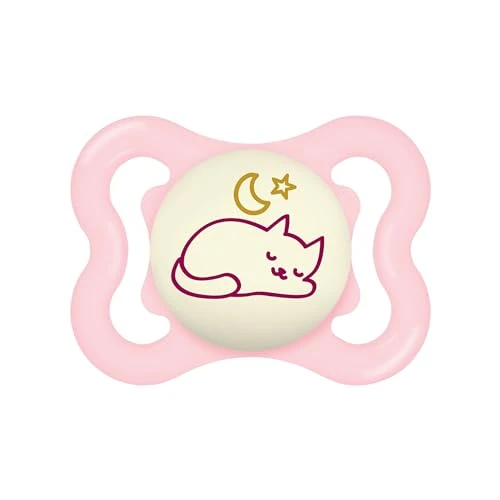 MAM Supreme Night Ciuccio Luminoso in Silicone, con Custodia Porta Succhietto, 2-6 Mesi, Rosa