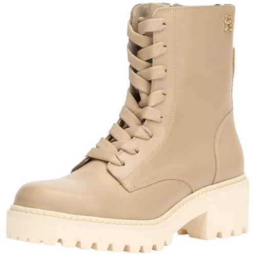 Begrenztes Angebot: Tommy Hilfiger Damen Chic Mid Heel Leather Lace-up Fw0fw08305 Stiefeletten von 83.60 EUR auf 83.60 EUR (Rabatt 0%)