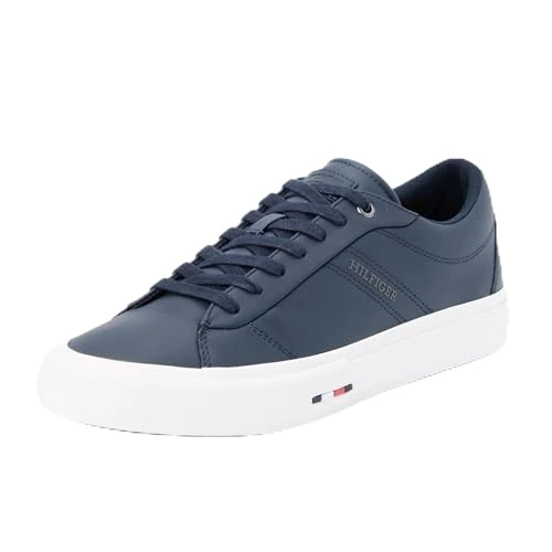 Begrenztes Angebot: Tommy Hilfiger TH HI Vulc Street RWB LTH Low (Niedriger Schnitt (Schuhe) Herren, Weiß (White), 45 EU von 91.60 EUR auf 64.12 EUR (Rabatt 30%)