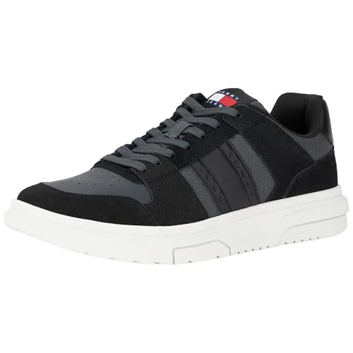 Tommy Jeans Men's The Brooklyn Mix Mat. (Em0em01457 Low Top, Black, 9 UK