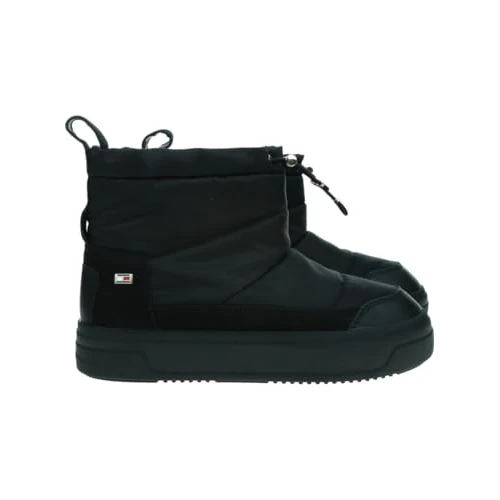 Tommy Hilfiger Women's Flag Nylon Mini Platform Snow Boots, Black (Black), 7