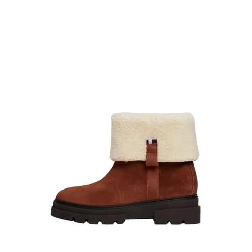 Oferta limitowana: Tommy Hilfiger Damskie buty zwijane ze sztucznego futra (FW0FW08158) średnie, brązowe (brązowy koniakowy), 36 EU, Brązowy koniak brązowy, 36 EU z 415.73 zł na 415.73 zł (oszczędź 0.00%)