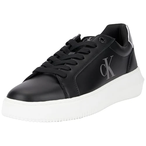 Calvin Klein Damen Cupsole Sneaker Chunky Laceup Low Top, Schwarz (Black/Silver), 38