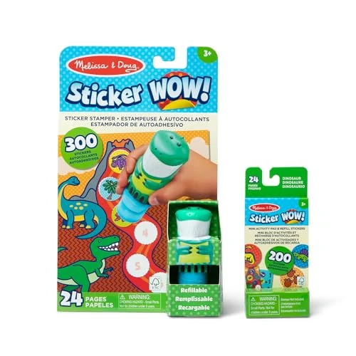 Melissa & Doug Sticker Wow Stamper & Activity Pad − Dinosaur | Book & Travel Toys for Children | Age 3+