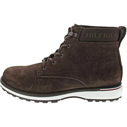 Tommy Hilfiger Botas Hombre Corporate Outdoor Suede Boot de Piel, Marrón (Cocoa), 40 EU