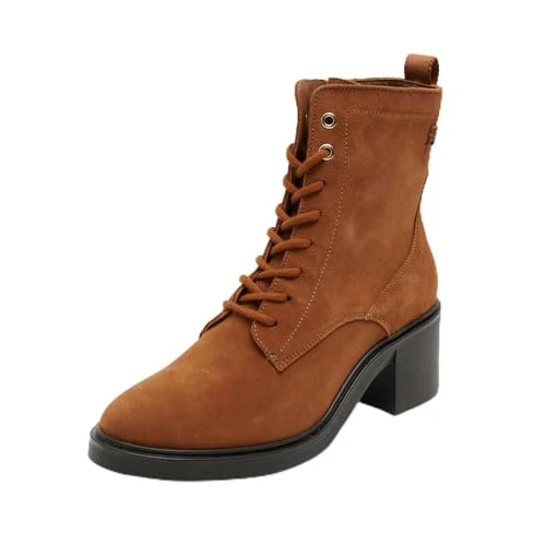 Tommy Hilfiger Suede Mid Heel Laceup Logotape Fw0fw08090, Botines medianos Mujer