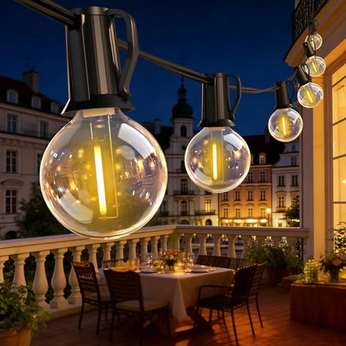Offerta a tempo: ROVLAK Catena Luminosa Esterno 18M, Luci da Esterno Giardino con 30+4 Lampadine LED G40 in Plastica, IP44 Impermeabile, Lucine 2700K Bianco Caldo per Giardino Terrazza Balcone Casa Festa - 17% da 36.99 € a 30.68 €