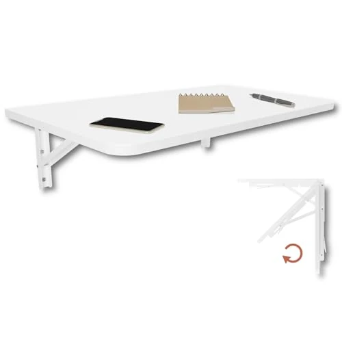 Offerta a tempo: KDR Tavolo pieghevole da parete 70 x 40 cm – tavolo salvaspazio pieghevole per montaggio a parete, tavolo da muro come scrivania, tavolo da pranzo o tavolo da cucina (Bianco, 70x40 cm) - 0.00% da 54.90 € a 54.90 €