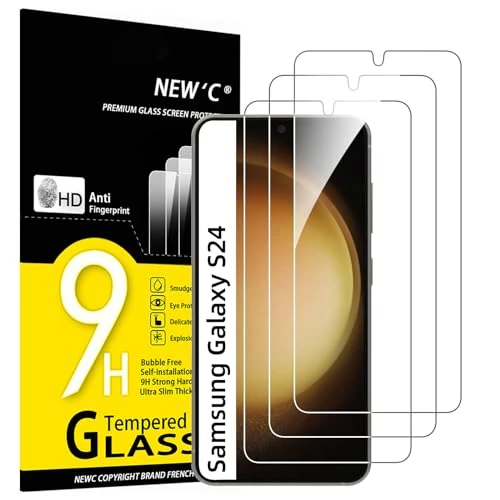 Begrenztes Angebot: NEW'C 3 Stück für Samsung Galaxy S24 5G für Panzerglas, Frei von Kratzern, 9H Härte, HD Displayschutzfolie, 0.33mm Ultra-klar, Ultrabeständig von 6.93 EUR auf 5.61 EUR (Rabatt 19%)