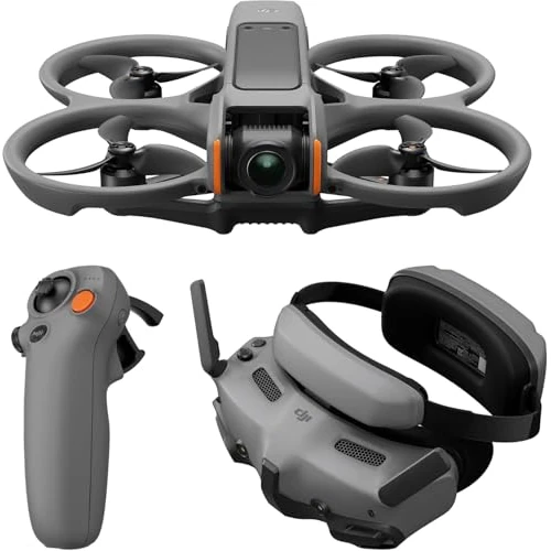 DJI Avata 2 Fly More Combo (1 Battery), FPV Drone with Camera 4K, Immersive Experience, Built-in Propeller Guard, Easy Flip/Roll, Goggles 3 and RC Motion 3 Included, POV Content Camera Drone, Black
