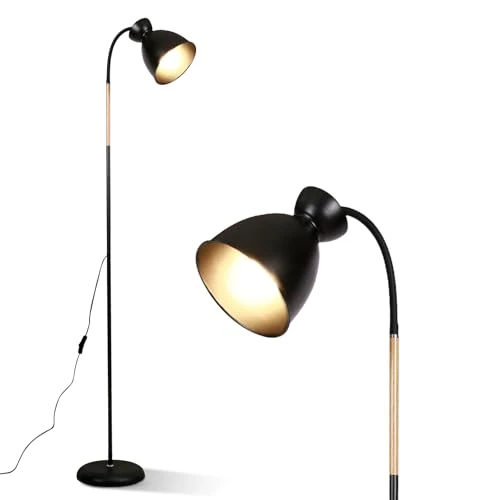 Offre limitée : Amdelne Lampadaire sur Pied Salon 159cm, Lampe sur Pied en Métal E27 Max. 60W, Lampadaire Liseuse Industriel Rétro, Noir Lampe de Lecture pour Salon, Chambre, Bureau (Sans Ampoules) de 49.99 € à 49.99 € (0.00% de remise)